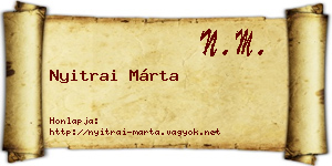Nyitrai Márta névjegykártya