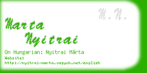 marta nyitrai business card