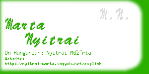 marta nyitrai business card